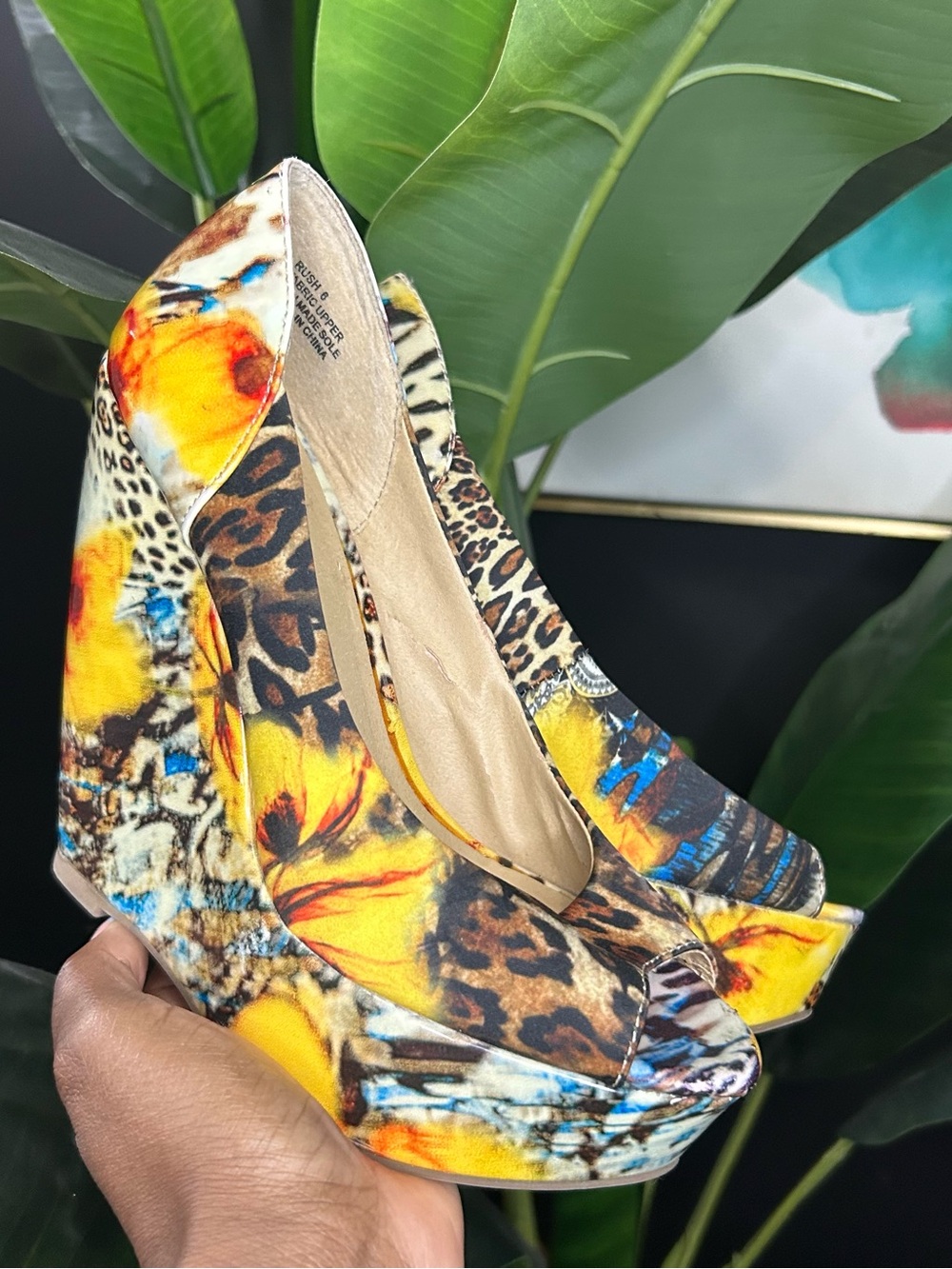 Zigi Soho leopard multi print wedge heels #heels #leopardprint #y2k